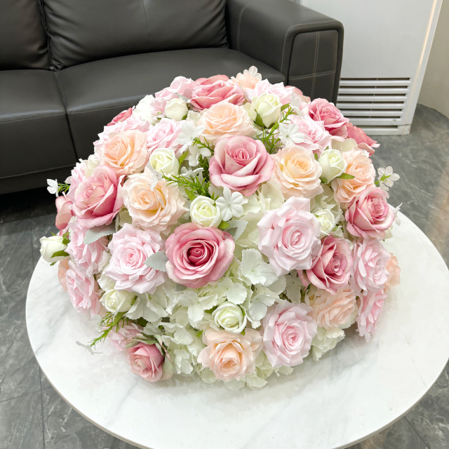 Artificial hydrangea and rose ball wedding table decoration for wedding centerpiece
