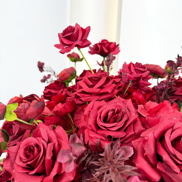 Luxury Wedding Rose Ball Centerpieces for Wedding Table Customize Red Artificial Flower Ball Silk Flowers Wholesale Flower Ball
