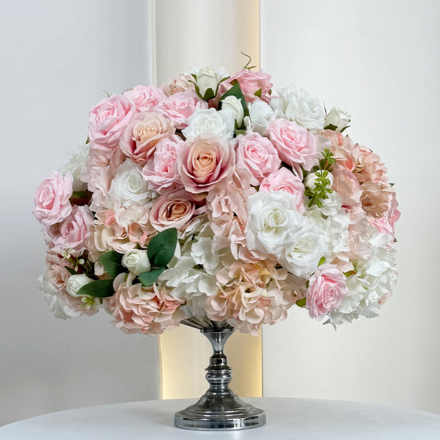 Luxury Wedding Rose Ball Centerpieces for Wedding Table Customize Red Artificial Flower Ball Silk Flowers Wholesale Flower Ball