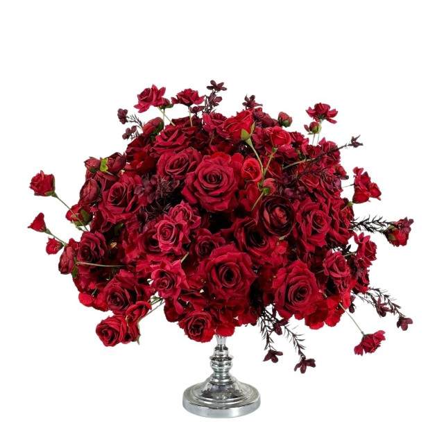 Luxury Wedding Rose Ball Centerpieces for Wedding Table Customize Red Artificial Flower Ball Silk Flowers Wholesale Flower Ball