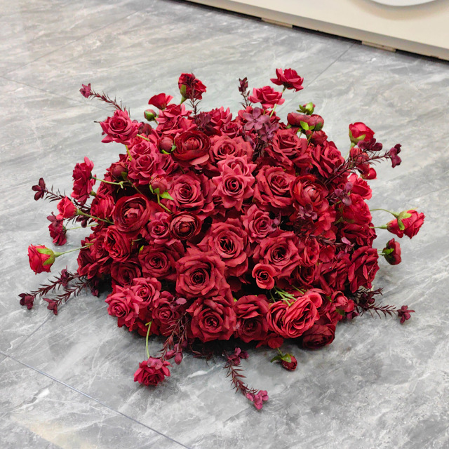 Luxury Wedding Rose Ball Centerpieces for Wedding Table Customize Red Artificial Flower Ball Silk Flowers Wholesale Flower Ball