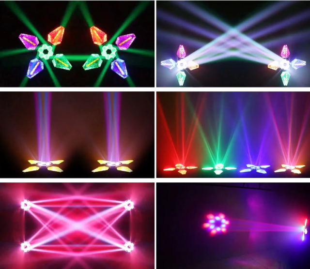 Four-leaf infinite rotation retro light
