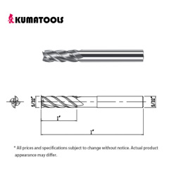AS Coated Carbide Square End Mill, 4-Flute/Dia 5/32 inch, Flute Length 1 inch, Shank Dia 5/32 inch, Overall Length 1 inch