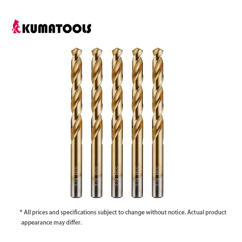 3/8" Titanium Drill Bits, Premium 4341 HSS Metal Drill Bits for Wood, Metal, Steel, Plastic, Aluminum Alloy
