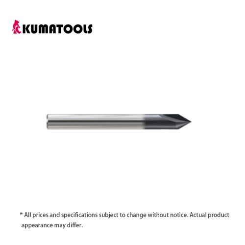 3/8 Dia., 2 Flute, 60° YGBasiX Carbide Chamfer Mill, X-Coated