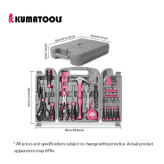 67/71/56/35Pcs Automotive maintenance tools -Household Repair Tool Kit Multi-Purpose Pink Hand Tool Set with Storage Box
