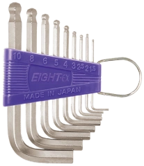 Taper Head Hex Key Wrench 9-Piece Flat Type Holder Set  TS-9