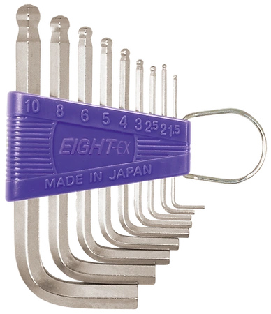 Taper Head Hex Key Wrench 9-Piece Flat Type Holder Set  TS-9