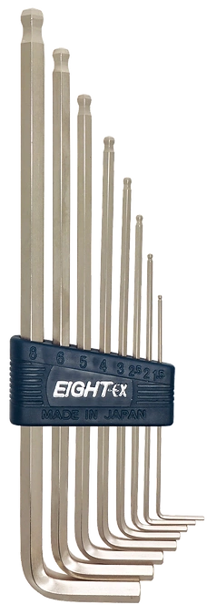 Taper Head Hex Key Wrench 8-Piece Flat Type Holder Set TLS-8