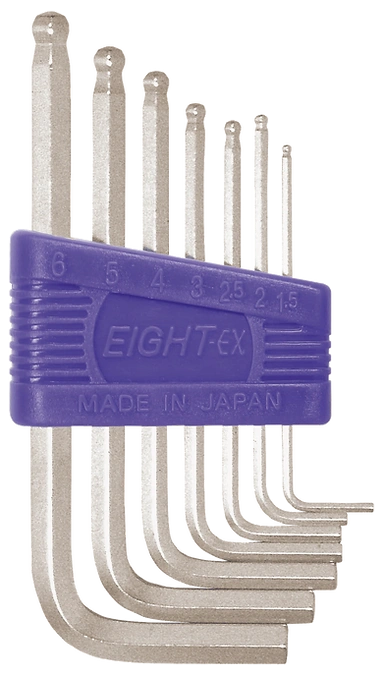 Taper Head Hex Key Wrench 7-Piece Flat Type Holder Set TS-7S