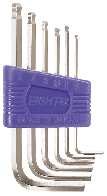 Taper Head Hex Key Wrench 6-Piece Flat Type Holder Set TS-6