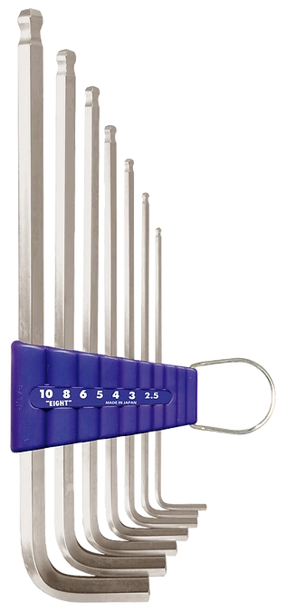 Taper Head Hex Key Wrench 7-Piece Flat Type Holder Set TLS-7