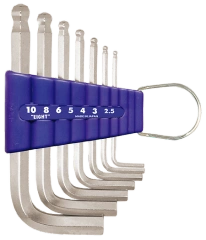 Taper Head Hex Key Wrench 7-Piece Flat Type Holder Set TS-7