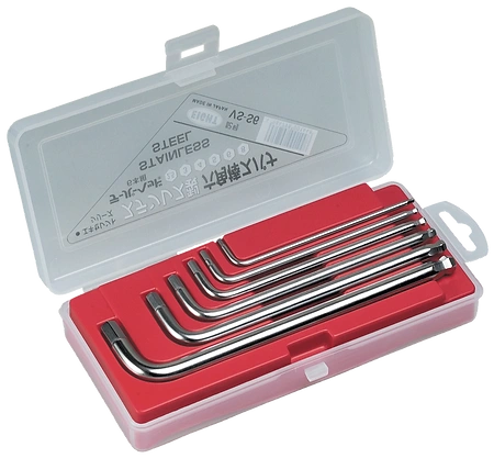 Taper Head Hex Key Wrench 6-Piece Plastic Case Set VS-S6