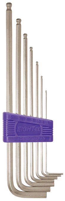 Ball Point Hex Key Wrench 7-Piece Flat Type Holder Set BHS-7