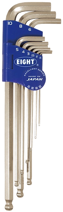 Ball Point Hex Key Wrench 9-Piece Double Decker Type Holder Set BHS-9N