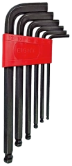 Ball Point Hex Key Wrench 6-Piece Flat Type Holder Set 016-S412