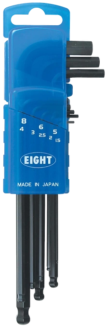 Ball Point Hex Key Wrench 8-Piece Door Holder Set 016-158D