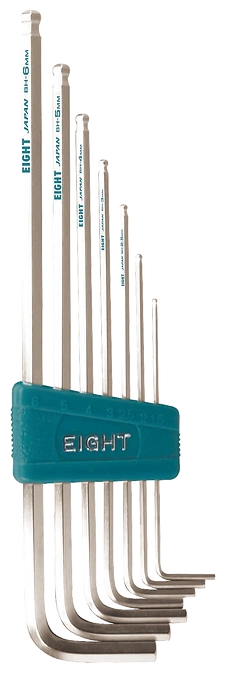 Ball Point Hex Key Wrench 7-Piece Silk Printing On The Wrenches With Holder Set BHS-7X