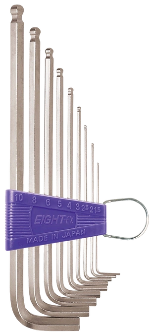 Ball Point Hex Key Wrench 9-Piece Flat Type Holder Set BHS-9