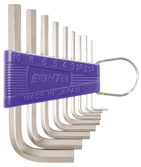 Hex Key Wrench 9-Piece Flat Type Holder Set RS-9