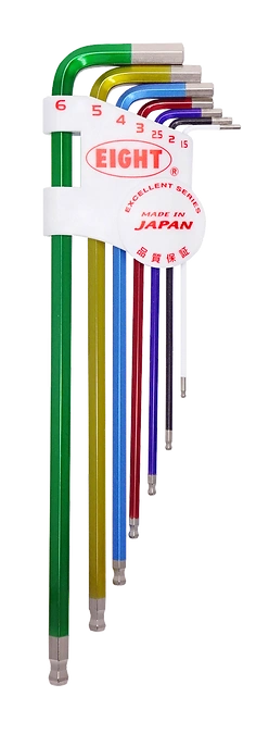 Taper Head Hex Key Wrench 7-Piece Multi Colour Wrench Holder Set TLC-S7