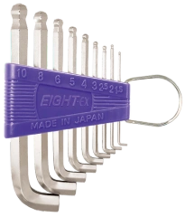 Short Arm Taper Head Hex Key Wrench 9-Piece Flat Type Holder Set TTR-S9