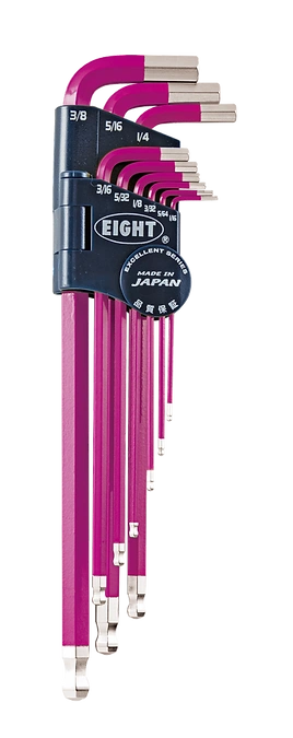 Taper Head Hex Key Wrench 9-Piece Single Colour Wrench Holder Set (Purple) TEL-S9NPU