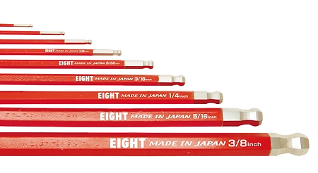 Taper Head Hex Key Wrench 9-Piece Single Colour Wrench Holder Set (Red) TEL-S9NRE