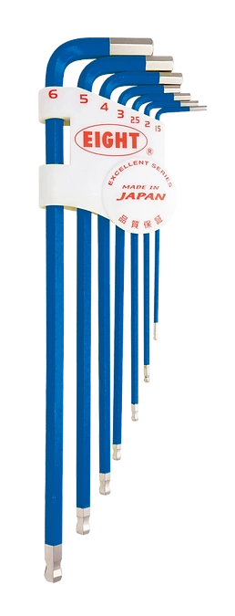 Taper Head Hex Key Wrench 7-Piece Single Colour Wrench Holder Set (Blue) TLC-S7BL