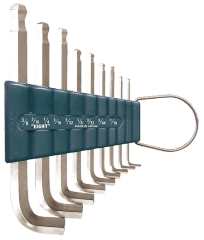 Short Arm Taper Head Hex Key Wrench 9-Piece Flat Type Holder Set TTR-S9Z