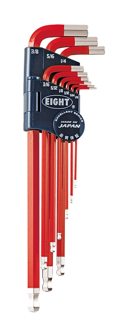 Taper Head Hex Key Wrench 9-Piece Single Colour Wrench Holder Set (Red) TEL-S9NRE