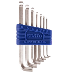 Short Arm Taper Head Hex Key Wrench 7-Piece Flat Type Holder Set TTR-S7