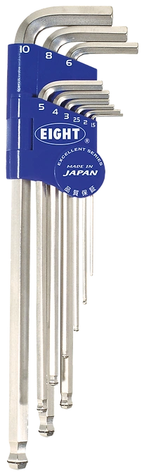 Bolt Catch Taper Head Hex Key Wrench 9-Piece Double Decker Type Holder Set BCT-S9