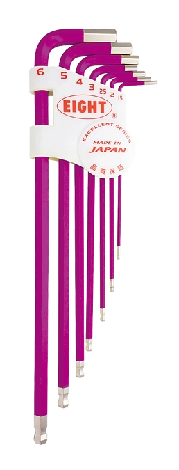 Taper Head Hex Key Wrench 7-Piece Single Colour Wrench Holder Set (Purple) TLC-S7PU