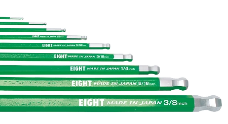 Taper Head Hex Key Wrench 9-Piece Single Colour Wrench Holder Set (Green) TEL-S9NGR