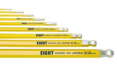 Taper Head Hex Key Wrench 9-Piece Single Colour Wrench Holder Set (Yellow) TEL-S9NYE