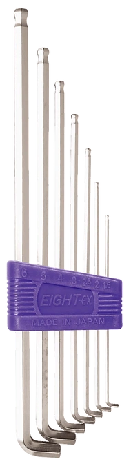 Short Arm Taper Head Hex Key Wrench 7-Piece Flat Type Holder Set TTS-7