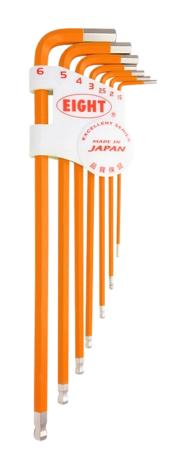 Taper Head Hex Key Wrench 7-Piece Single Colour Wrench Holder Set (Orange) TLC-S7OR