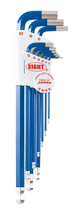 Taper Head Hex Key Wrench 9-Piece Single Colour Wrench Holder Set (Blue) TLC-S9NBL