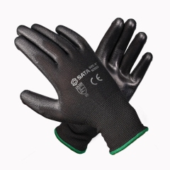 13-Gauge Black PU Palm Dipped Gloves 521003 Series
