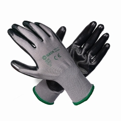 13-Gauge Black Nitrile Dipped Palm Gloves  521802-9