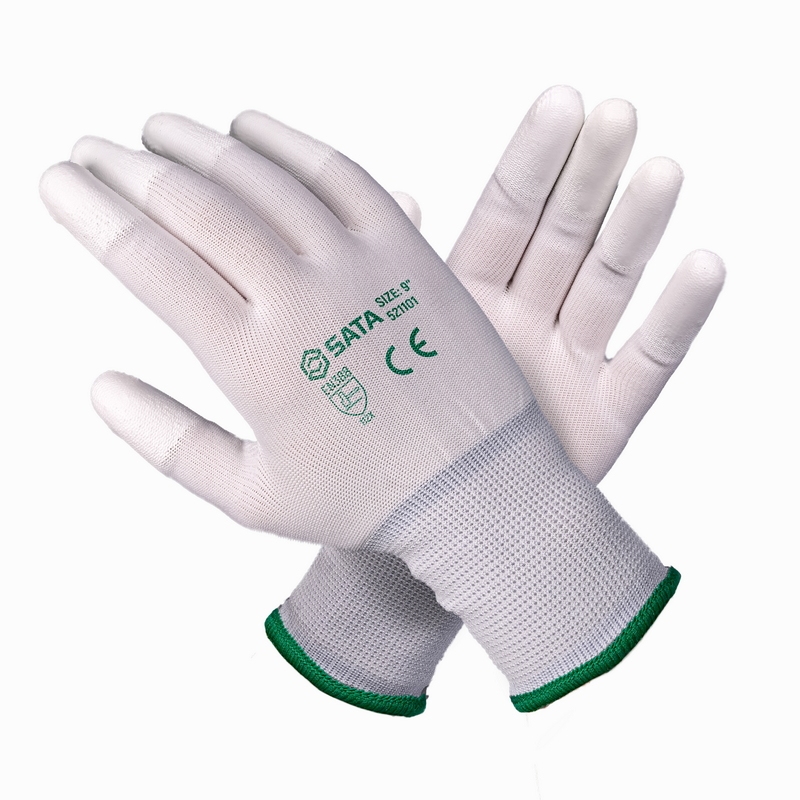 3-Gauge Black PU Finger Dipped Gloves 521101 Series