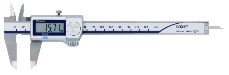 Digital ABS Caliper CoolantProof IP67 In/Met, 0-6", Thumb Ro, Rod, w/o Output 500-768-20