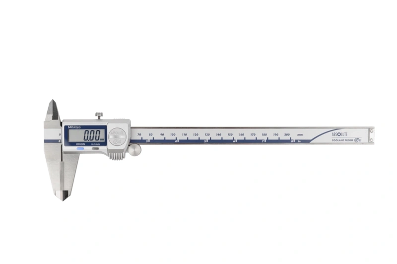 Digital ABS Caliper CoolantProof IP67 In/Met, 0-8", Thumb Ro, ID/OD Carb. Ja. 500-734-20