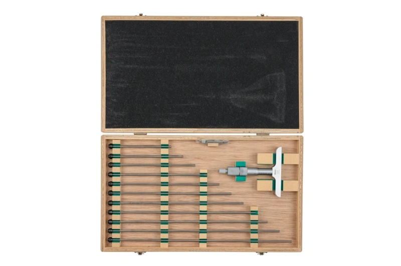 Depth Micrometer, Interchangeable Rods 0-300mm, 101mm Base 129-153