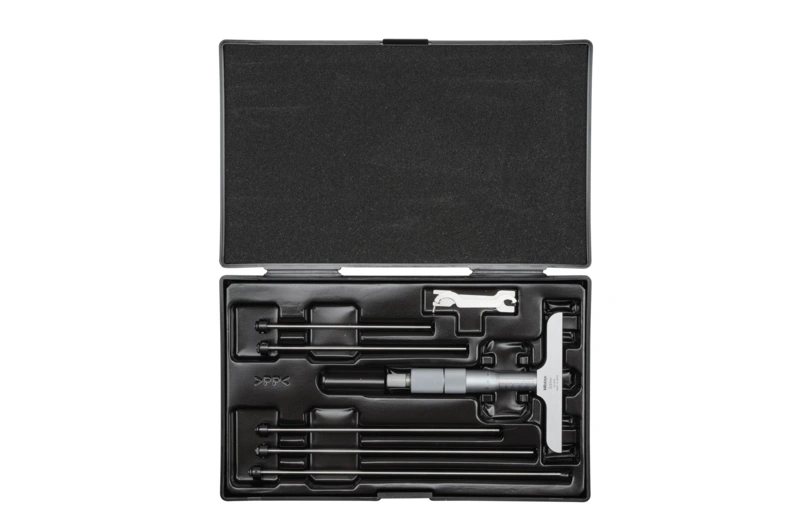 Depth Micrometer, Interchangeable Rods 0-150mm, 101mm Base 129-116