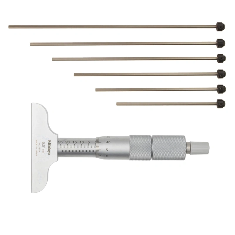 Depth Micrometer, Interchangeable Rods 0-150mm, 63mm Base 129-112