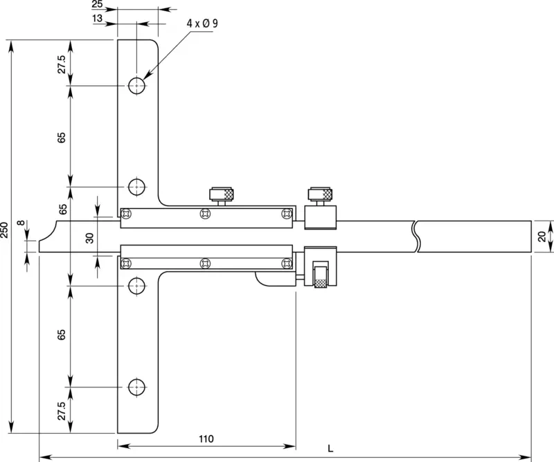 Vernier Depth Gauge 0-600mm, 0,02mm, Fine adjustment 527-104
