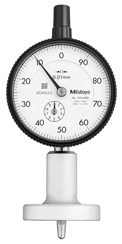Dial Indicator Depth Gauge 0-10mm, Ball Point Contact Element, Round Base 7224A